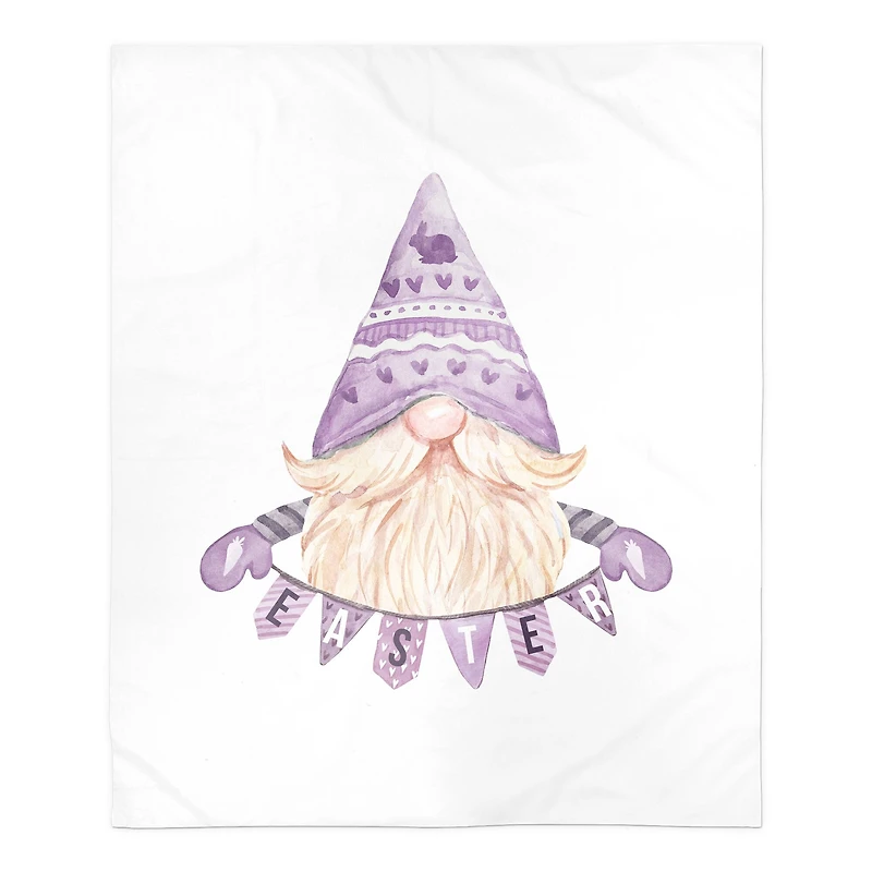 Easter Gnome Banner Blanket 50" x 60" Sherpa Fleece Blanket