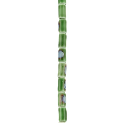 Green Ceramic Tube Beads, 9.8mm by Bead Landing™