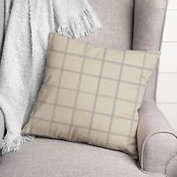 Cream & Gray Check Throw Pillow