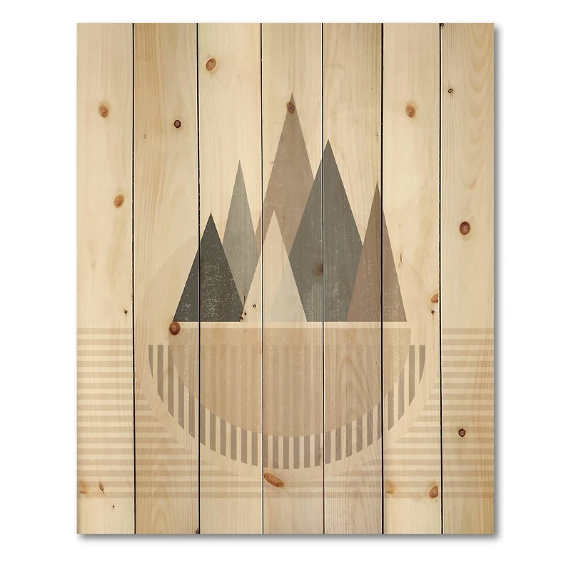 Designart - Abstract Sun and Moon In Mountains III