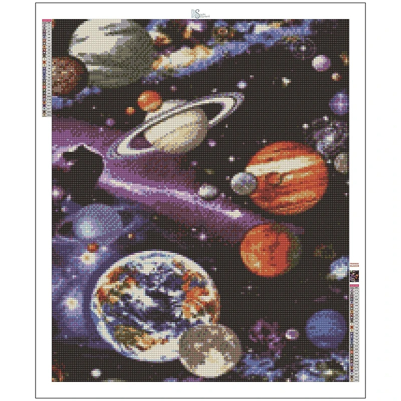 Sparkly Selections The Milky Way Planets Diamond Painting Kit, Round Diamonds 