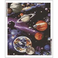 Sparkly Selections The Milky Way Planets Diamond Painting Kit, Round Diamonds 