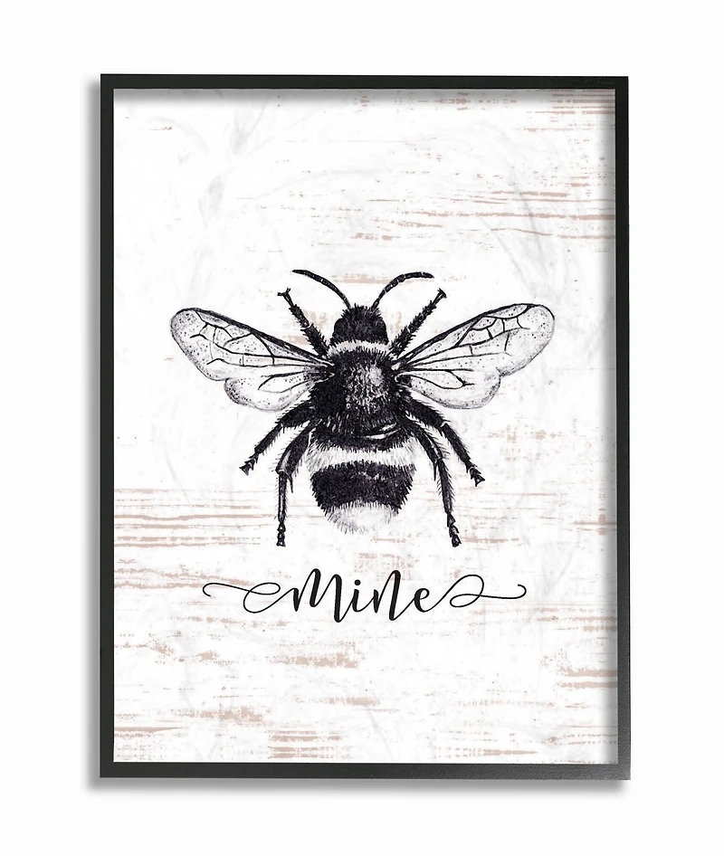 Stupell Industries Bee Mine Wall Art in Black Frame