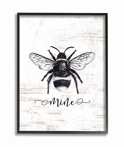 Stupell Industries Bee Mine Wall Art in Black Frame