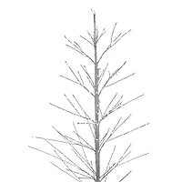 4ft. Pre-Lit White Birch Twig Artificial Christmas Tree, Pure White LED Lights
