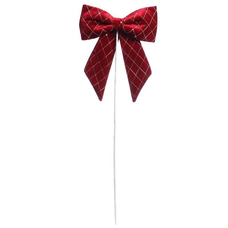 24.5" Red Velvet Sequin Bow Stem by Ashland®
