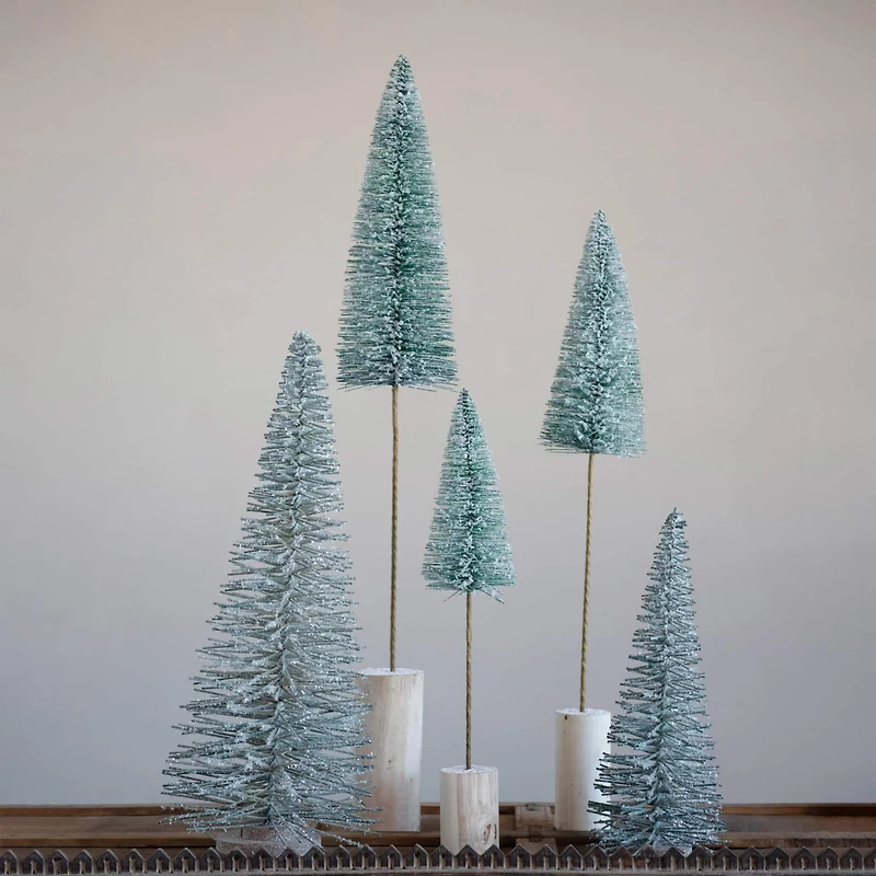 Hello Honey® 3ft. Faux Green Tree with Snow Finish & Wood Base