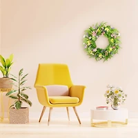 30" Artificial Dogwood & Lavender Floral Spring Wreath