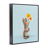 Stupell Industries Spring Bunny Floral Daffodils Framed Giclee Art