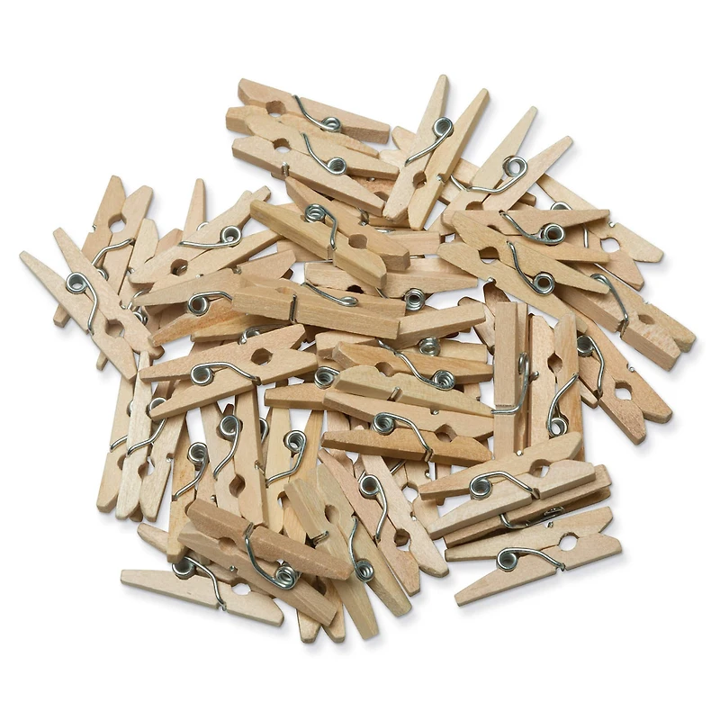 Creativity Street Natural Mini Spring Clothespins, 12 Pack