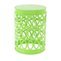 Aqua, Green & Orange Metal Coastal Accent Table Set