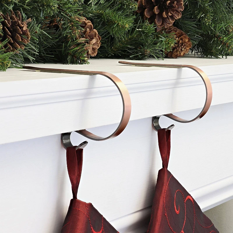 Original MantleClip® Brushed Copper Stocking Holders
