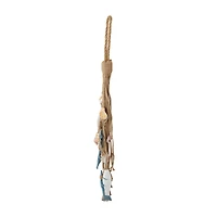 Brown Jute Rope Fish Hanging Wall Décor with Blue Starfish and Shell Accents