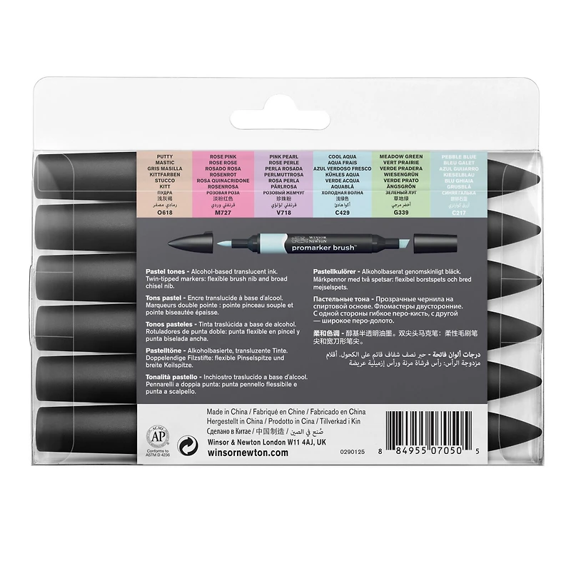 Winsor & Newton® 6 Pastel Promarker Brush™ Set