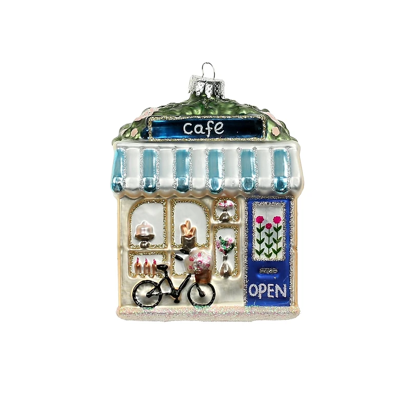 3.75" Village Cafe Glass Ornament by Ashland®