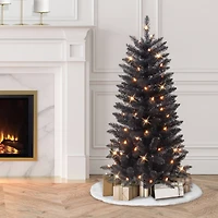 4ft. Pre-Lit Black Carson Pine Artificial Christmas Tree, Clear Lights