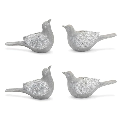 Faux Stone Garden Bird Figurines Set