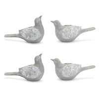 Faux Stone Garden Bird Figurines Set