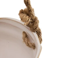 Hello Honey® 7.5" Hanging Stoneware Planter with Wood Beaded Rope