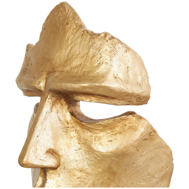 3ft. Gold Abstract Cutout Quiet Gesture Face Sculpture