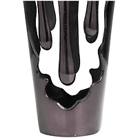 19" Black Aluminum Drip Vase with Melting Designed Body