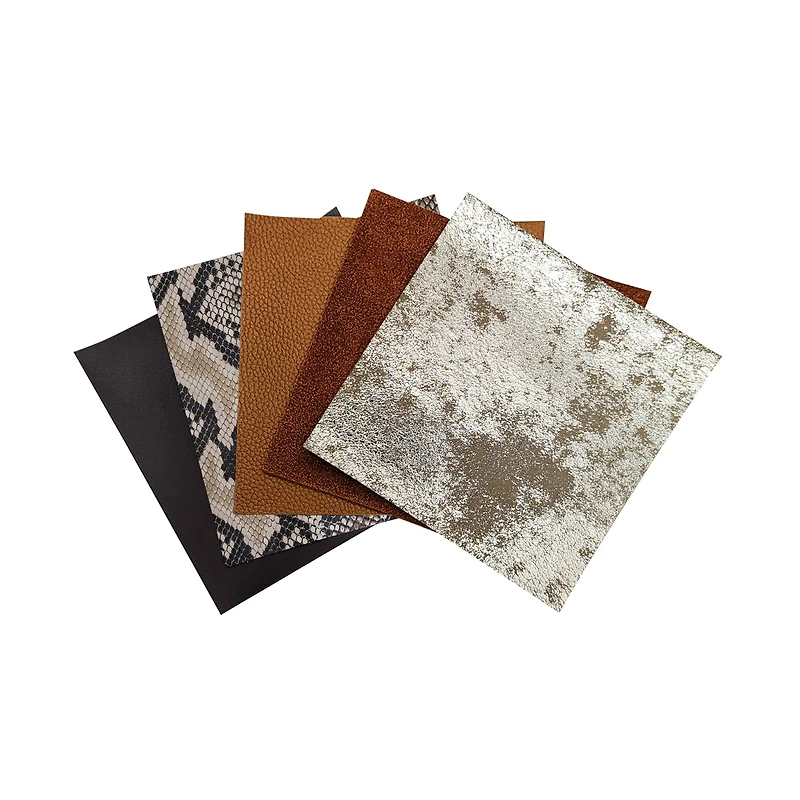 5" Brown Square Leather Flats Mix by Bead Landing™