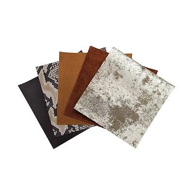 5" Brown Square Leather Flats Mix by Bead Landing™