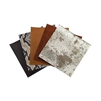 5" Brown Square Leather Flats Mix by Bead Landing™