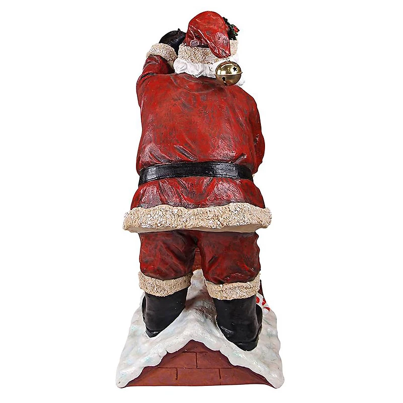 28" Raising The Roof With Santa Claus Statue