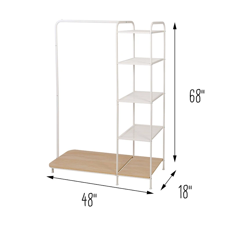 Honey Can Do Garment Rack with Shelves & Shoe Storage