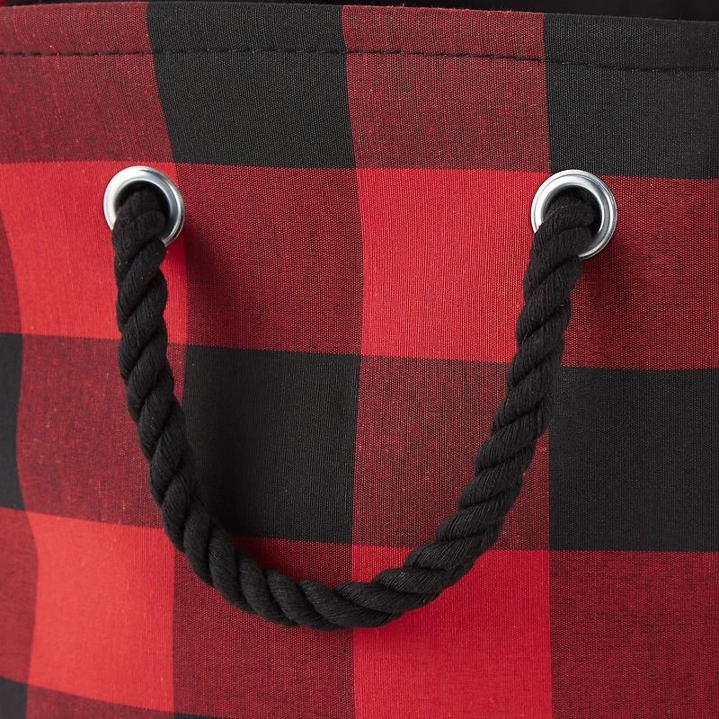 DII® Large Rectangle Red/Black Buffalo Check Polyester Bin