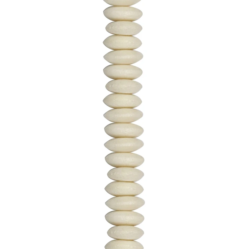 12 Pack: Natural White Bone Rondelle Beads by Bead Landing®