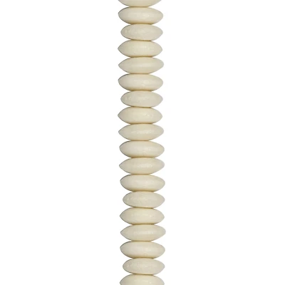 12 Pack: Natural White Bone Rondelle Beads by Bead Landing®