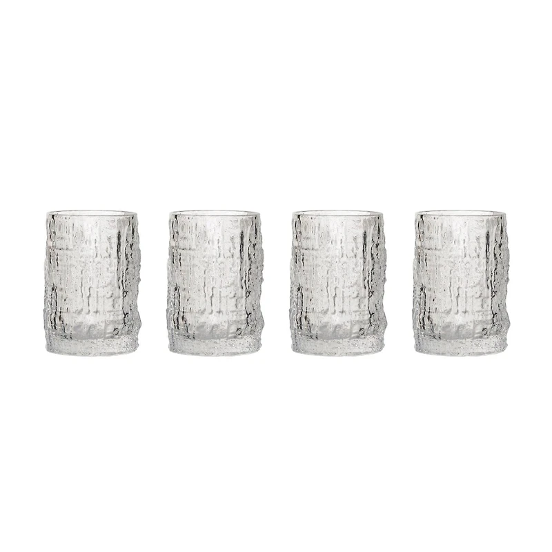 Hello Honey® 10oz. Clear Glass Embossed Design Drinking Glasses, 4ct.