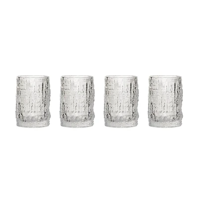 Hello Honey® 10oz. Clear Glass Embossed Design Drinking Glasses, 4ct.