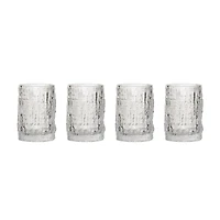Hello Honey® 10oz. Clear Glass Embossed Design Drinking Glasses, 4ct.