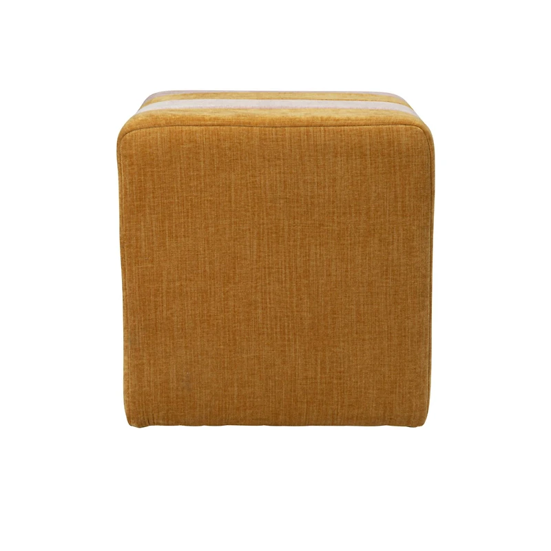Hello Honey® 18" Modern Square Fabric Upholstered Striped Pouf