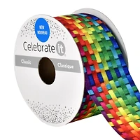 1.5" x 3yd. Grosgrain Wired Rainbow Weave Ribbon by Celebrate It®