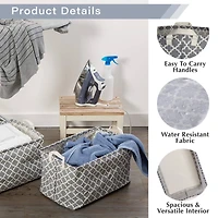 DII® Round Lattice PE-Coated Cotton Polyester Laundry Hamper