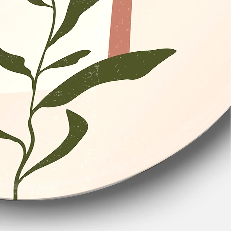 Designart - Abstract Geometrical Moon With Leaf III