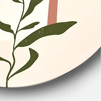 Designart - Abstract Geometrical Moon With Leaf III