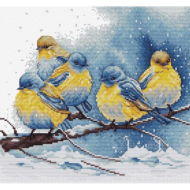 Luca-S Eastern Bluebirds Counted Cross Stitch Kit