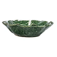 Hello Honey® 9" Green Hand-Painted Embossed Stoneware Cabbage Bowls, 4ct.