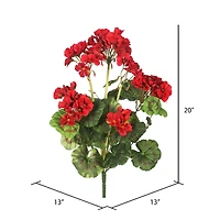 20" Artificial Red Geranium Bush, 4ct.