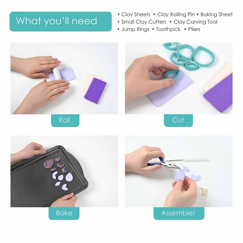 12 Pack: Abstract Floral Oven Bake Polymer Clay by Bead Landing™