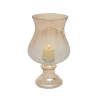 16" Gold Glass Traditional Candle Holder