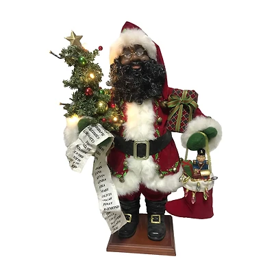 Santa's Workshop 24" Black Merry Christmas Claus Decoration