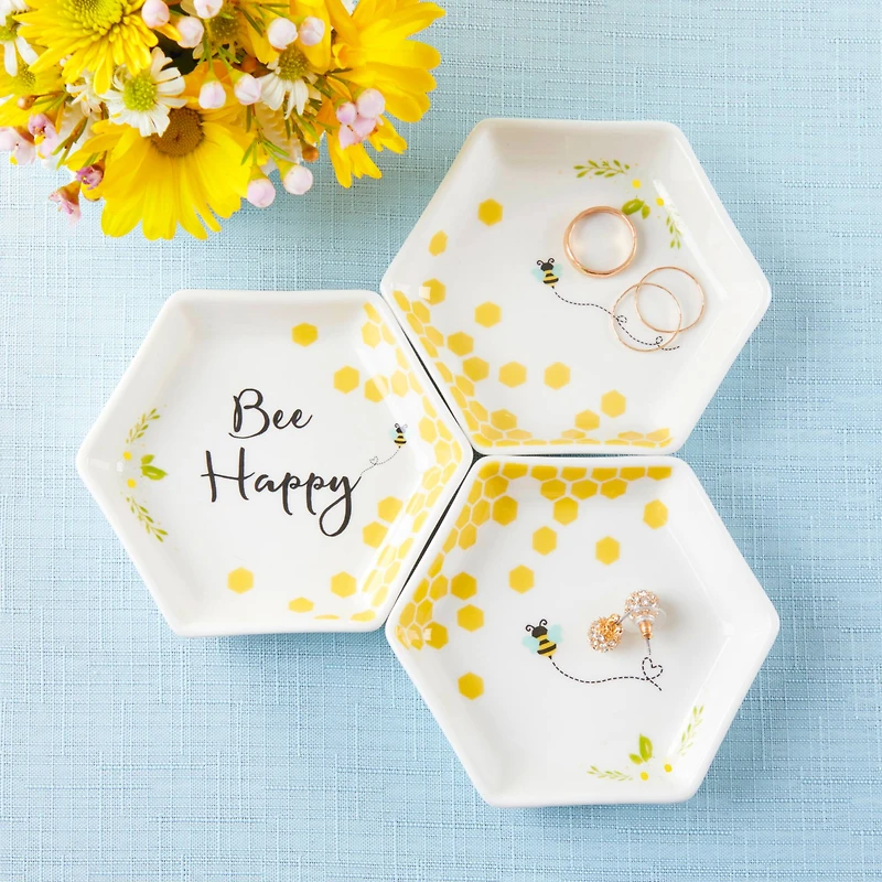 Kate Aspen® Bee Happy Trinket Dish, 3ct.