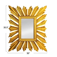 Hello Honey® 35.25" Gold Sunburst Rectangular Wall Mirror