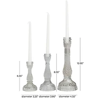 Clear Glass Candle Holder Set